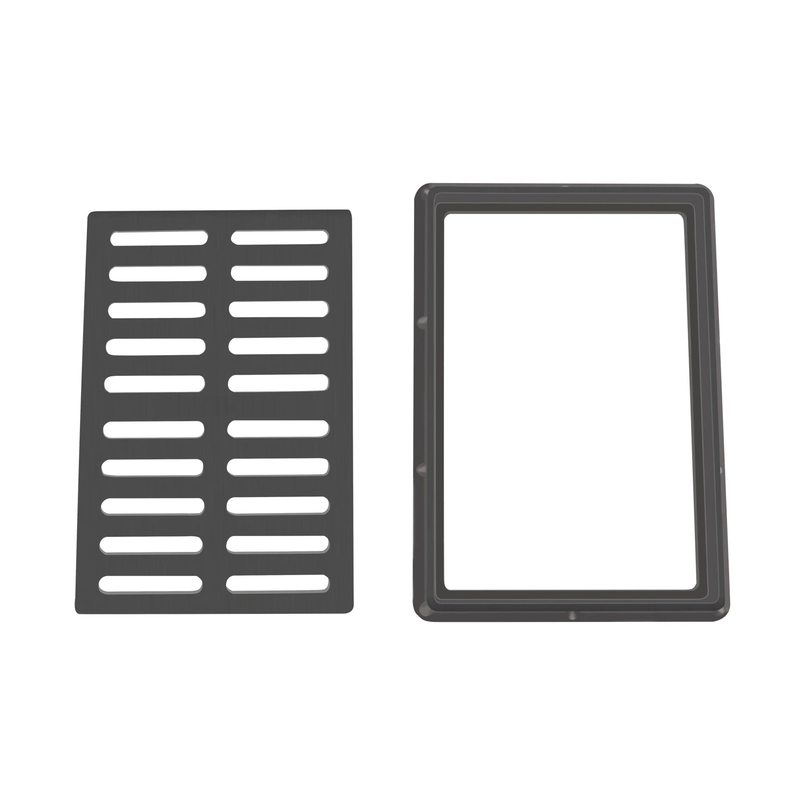 24x16in Drain Grate Cover and Frame, Drainage Grating Cover, High Strength Outdoor Trench Cover for Car Washing Shops,sidewalks