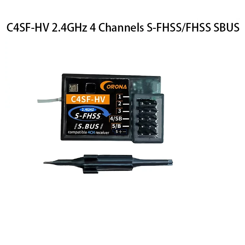 CORONA C4SF C4SF-HV 2.4GHz 4 Channels S-FHSS/FHSS SBUS Compatible Receiver for FUTABA 3PV/7PX/4PLS/4PV/7PX/4PX Etc Models Parts