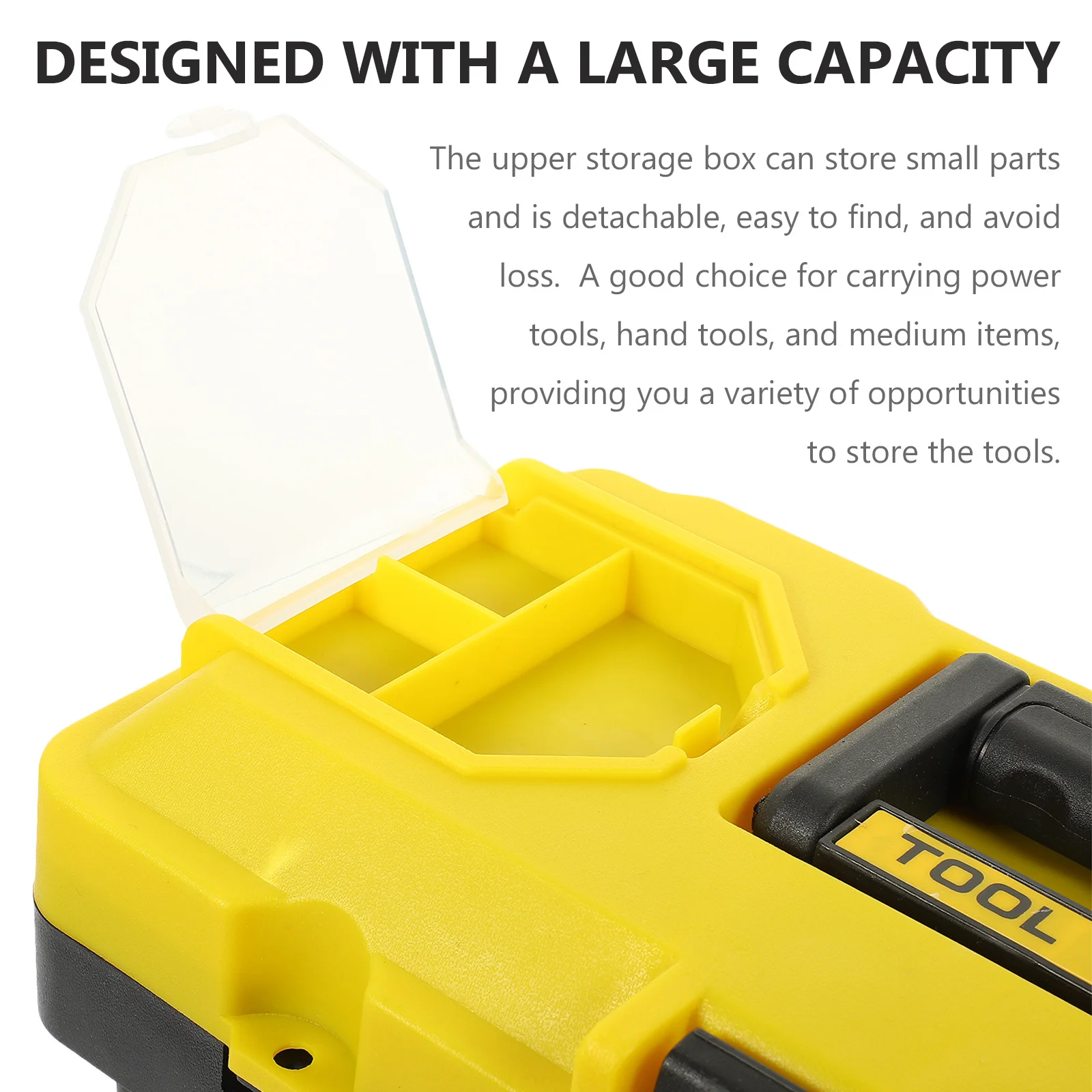 

Mechanics Tool Box Plastic Large Capacity Portable Waterproof Tool Organizer Storage Case Tray for Electrician Repair and Car