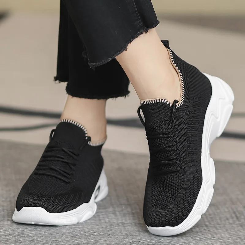 Summer Women's Sports Shoes Running Breathable Thick Bottom Elevated Increase Solid Color Simple Womens Shoes Casual Shoes