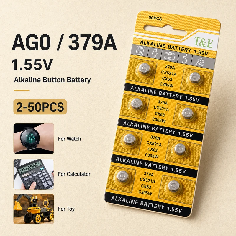 Alkaline Button Cell Battery AG0 379 LR521 SR521SW 1.55V 2-50PCS Coin Batteries For Watch Toy Remote Control