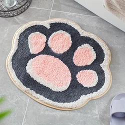 1 Cute Cat Paw Shaped Bath Mat, Bedroom Bedside Blanket, Soft, Non Slip, Absorbent Ultra-fine Fiber Bathroom Carpet