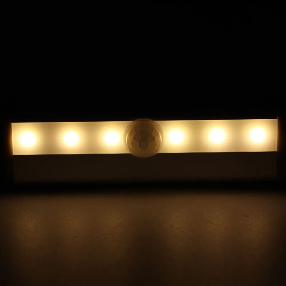 Portable 6 LEDs Motion Sensor Light Aluminum Body Magnetic Stick-On Human Body Induction Lamp Sensor Light Hallways