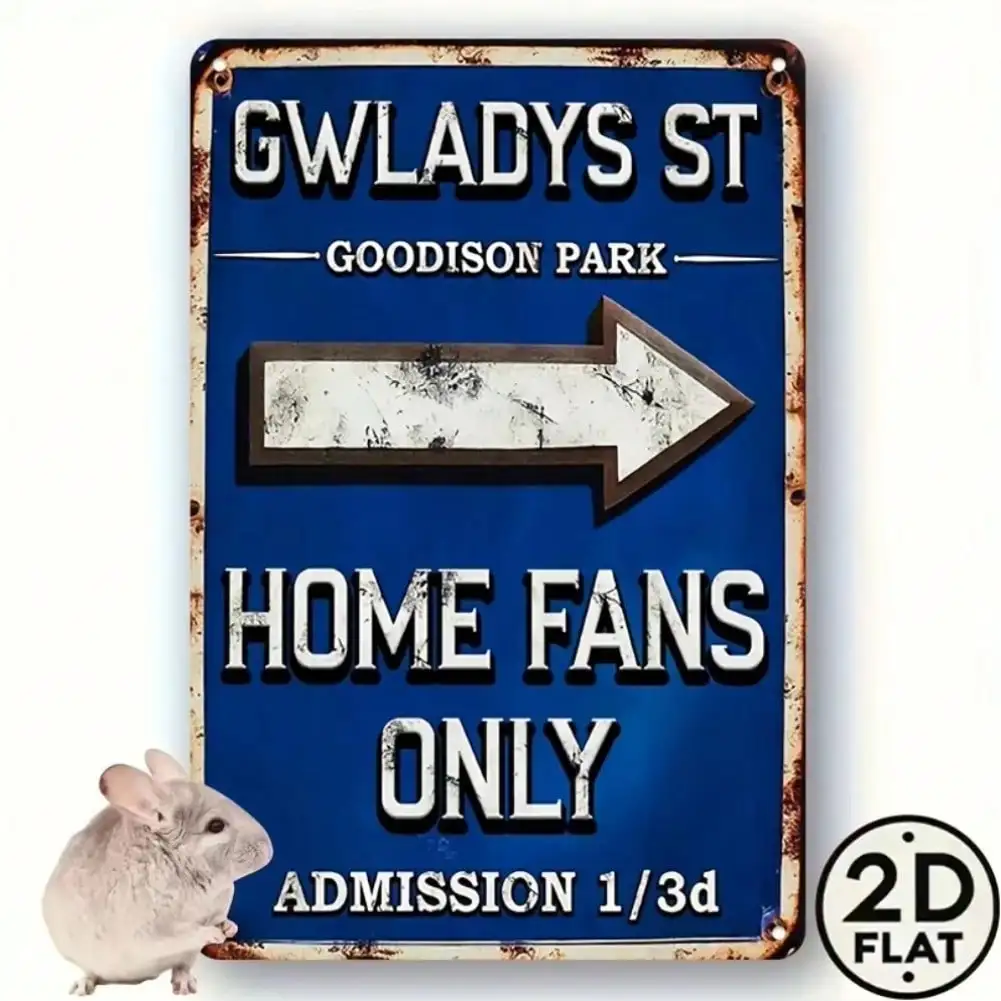 Everton FC Metal Tin Plaque Wall Sign, Vintage Rustic Football Home Decor Man Cave Gift