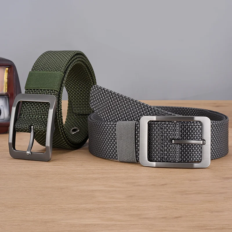 DINISITON Men\'s Nylon Belt Alloy Needle Buckle Belt Military Training Supplies Casual Style Outdoor Sports Belt