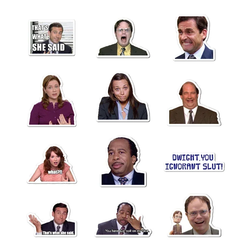 50PCS The OfficeTV Show Sticker Funny Friends The Office FALSE Stickers Laptop Water Bottle Phone Skateboard Stickers for Kids