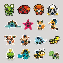 10Pcs Baby Bath Cartoon fronte cambiamento di temperatura nastro di misurazione gamma da 35 a 40 gradi termometro modello animali adorabili