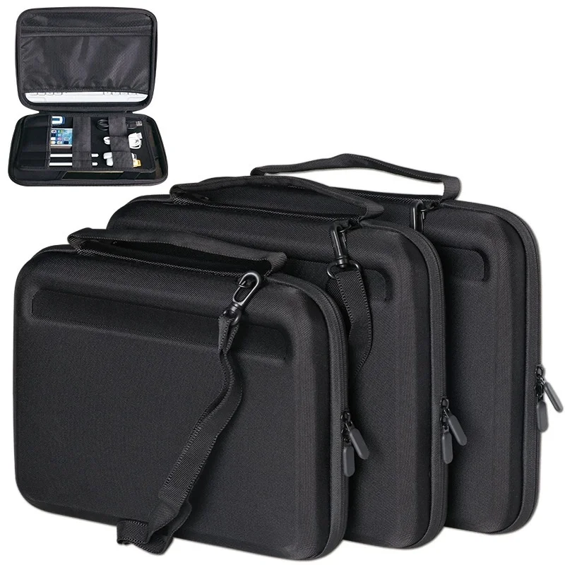 Hard Sleeve Case Padded Travel Carrying Bag for 10.1-14 inch Tablet Keyboard Handle Bag Cover Accessory Bag for iPad Air/Pro