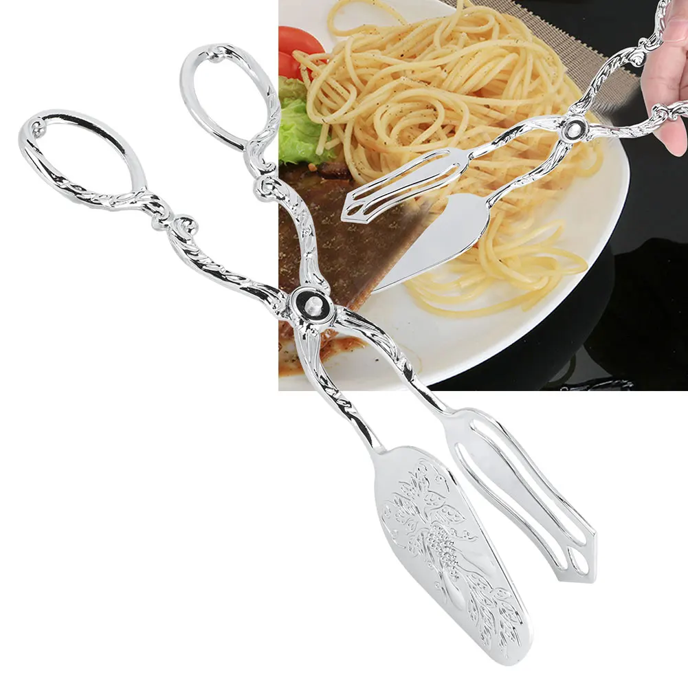 ZK10 Pointed Head Bread Tongs Cake Clamp Buffet Barbecue Salad Clips Kitchen Utensil Serving Baking Tools