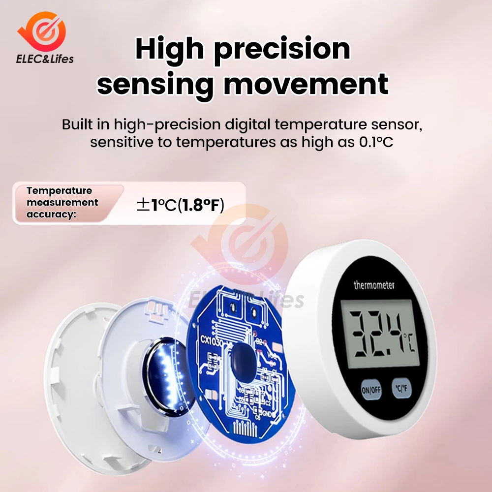 Aquarium Self-Adhesive Thermometer LCD Digital Fish Tank Mini Thermometers Large Screen Monitor Temperature Meter ℃/℉