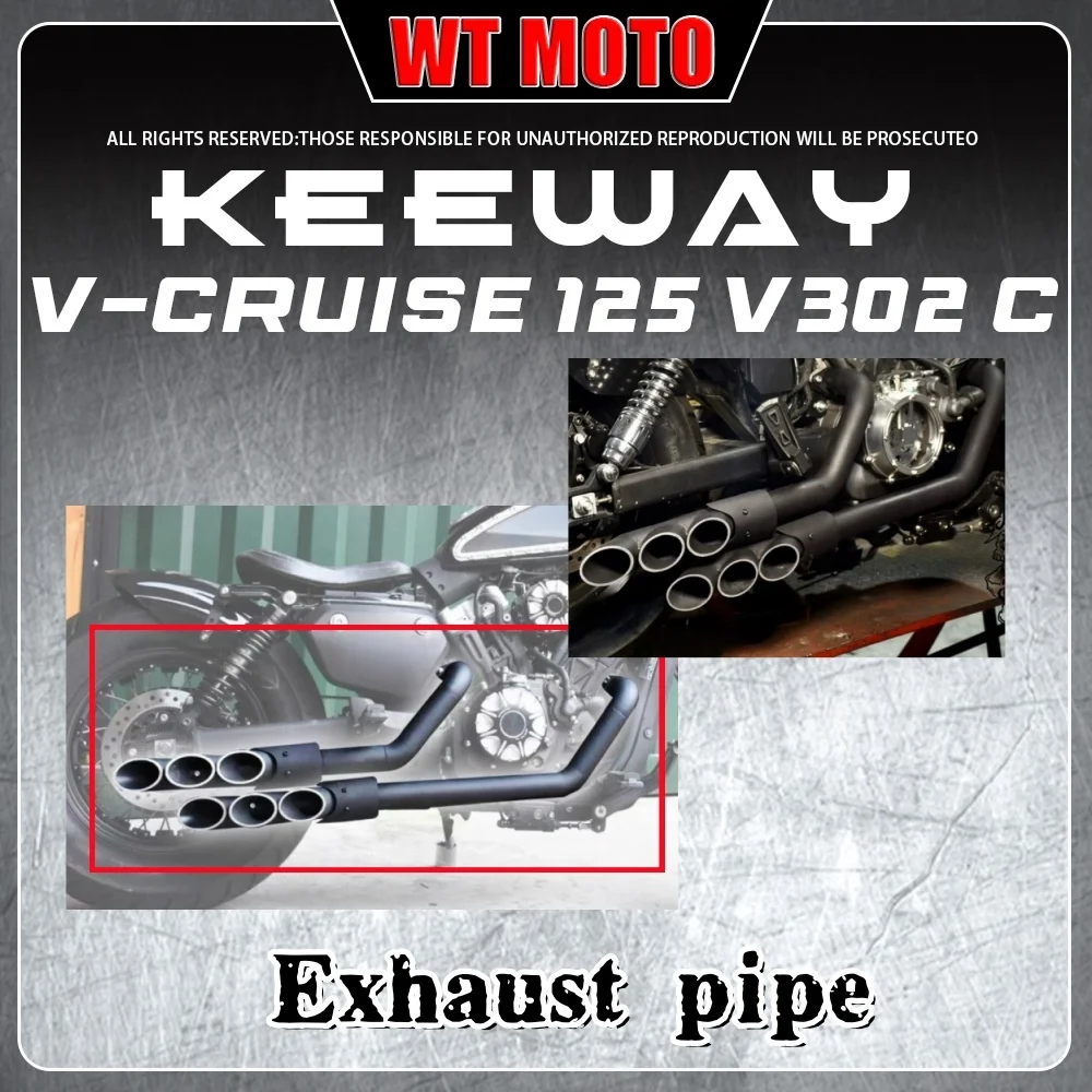 Für BENDA KEEWAY V-CRUISE 125 V 302 C Harley-Auspuff 2 Out 2 6-Loch-Auspuff gerader Heckabschnitt verlustfreie direkte Installation
