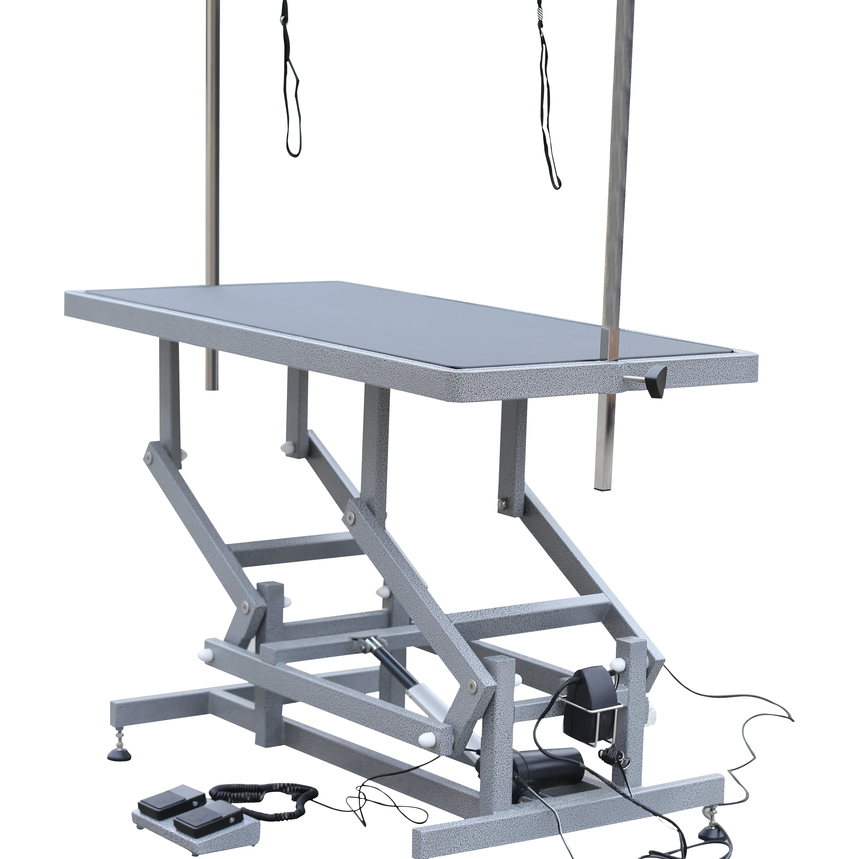 

Super Stable Electric Lifting TABLE With Over-head Arm Singe Side Black Top One-side Double-step Foot Pedal