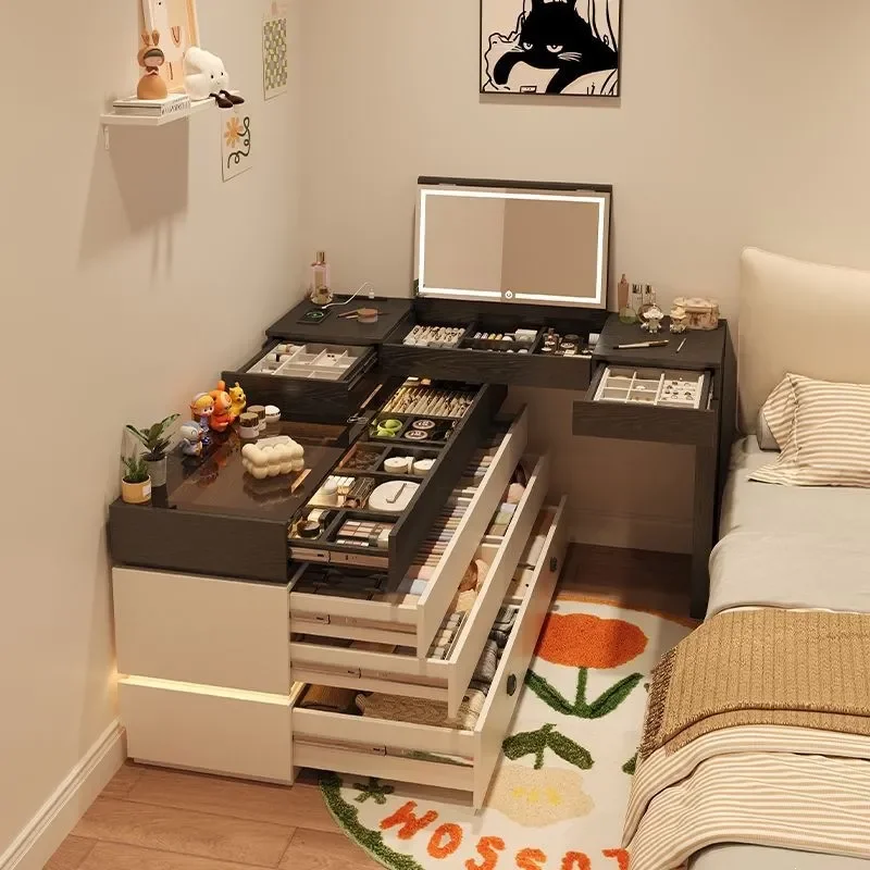 for Solid Wood Dresser with Drawers Modern Simple Bedroom Furniture 2025 New Model Front Chest of Drawers Integrated Storage