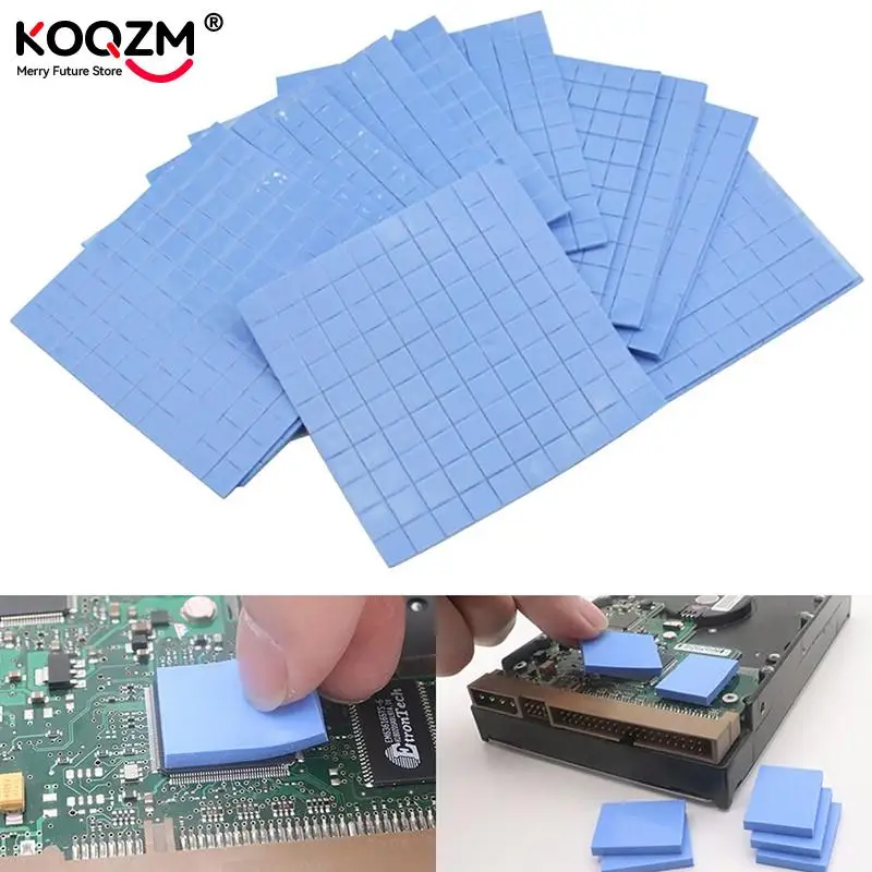 100Pcs Thermal Pad GPU CPU Heatsink Cooling Conductive Silicone Pad 10*10*0.5mm