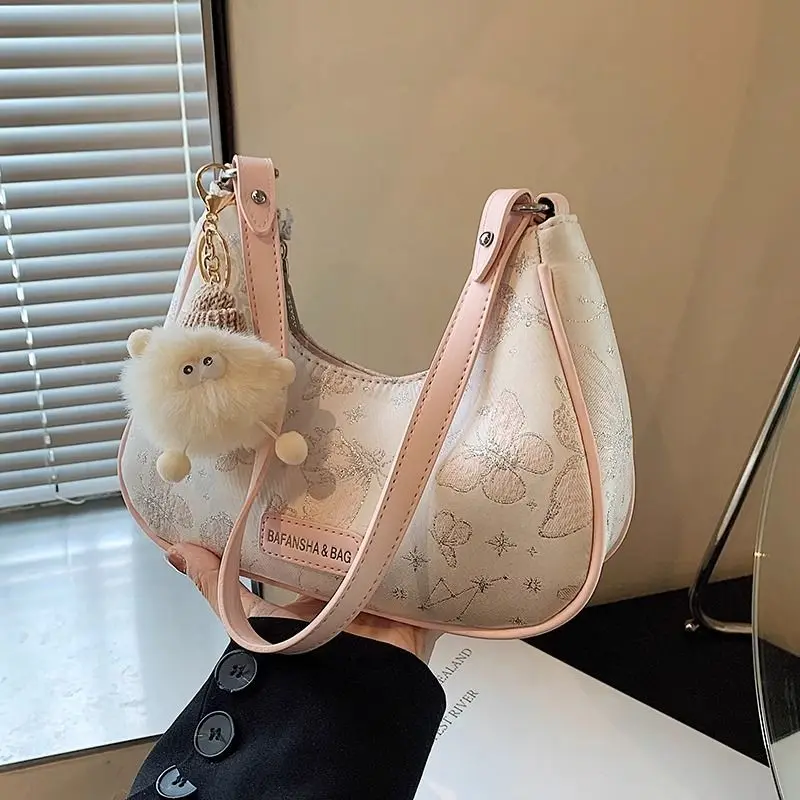 

Butterfly Underarm Bag for Women Girl Kawaii Chinese Style Purses and Handbags Kawaii Shoulder Bag Top Quality Durable