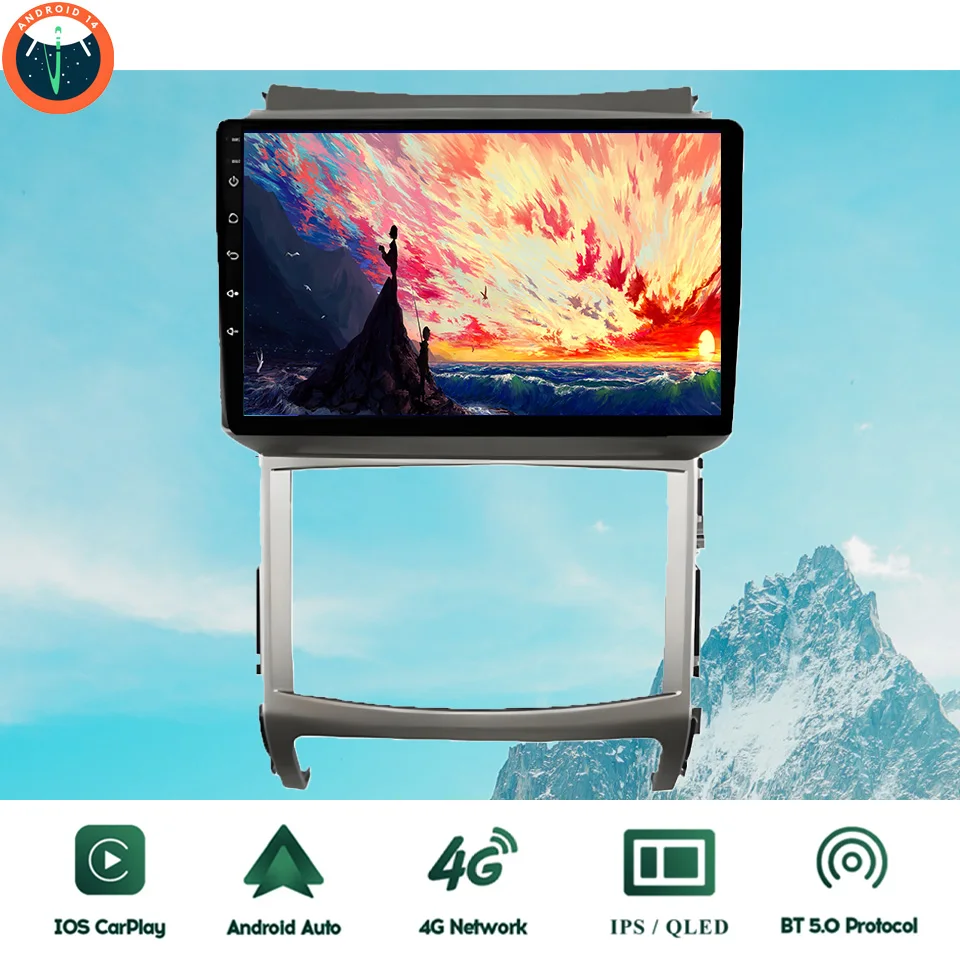 9‘’ QLED Android 14 8G Ram Car GPS Navi Music Video Multimedia Player For Hyundai Veracruz ix55 2006-2015 Auto Stereo Head Unit
