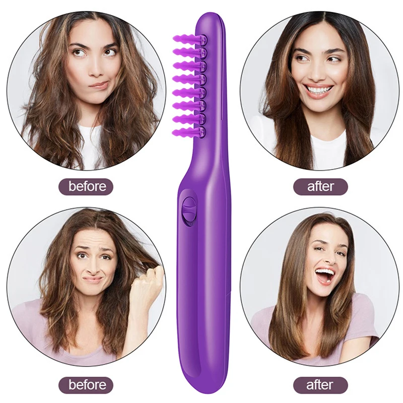 Automated Hair Detangler Electric Detangling Brush Scalp Massage Tangle Teaser Easy Loosen Knots for Wet and Dry Hair
