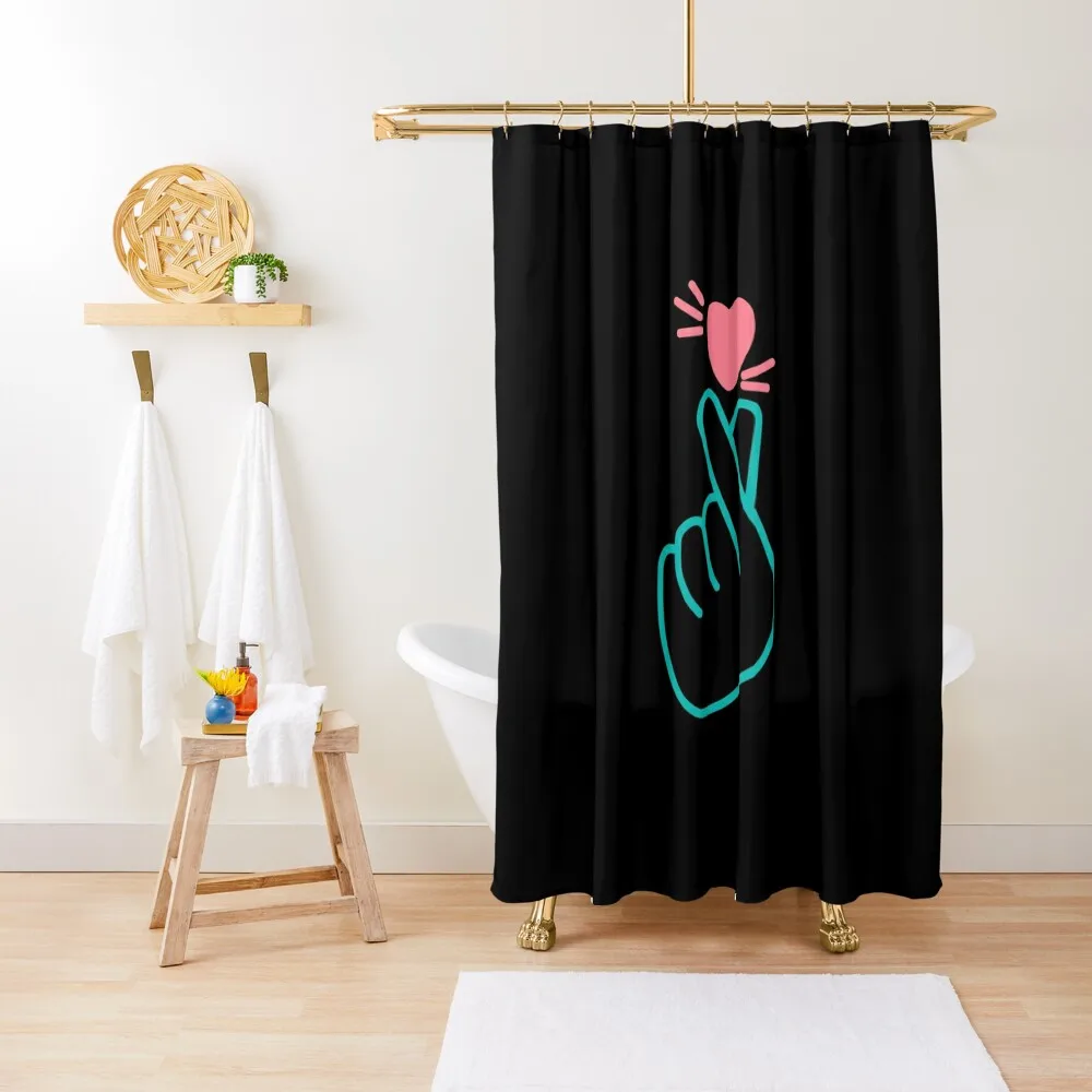 

Kpop Finger Heart - Professionally Designed Graphics Shower Curtain Shower Sets For Bathroom Shower Set For Bathroom Curtain