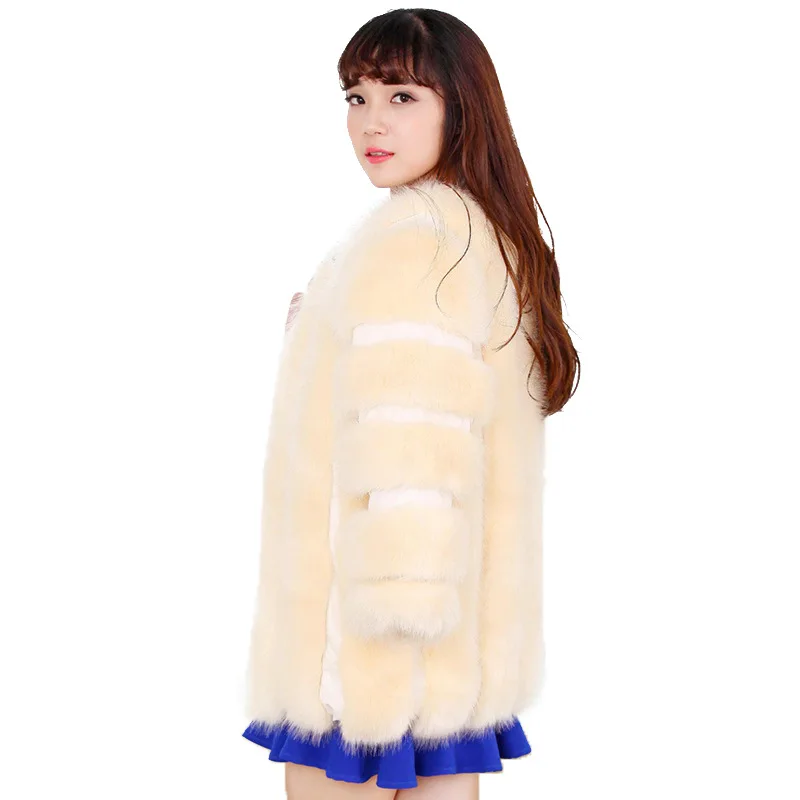 Fox Hair Seven-quarter Sleeves, Medium and Long Fur Jacket, High-end Temperament Women, Warm Solid Color Fox Hair