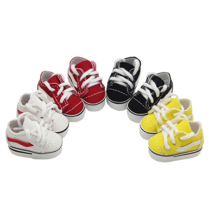 Hot Welcome New Fashion Design Canvas Shoes For 15cm Dolls 1/6 Bjd Dolls Shoes 4 colors Doll Shoes Children’s day Gift .