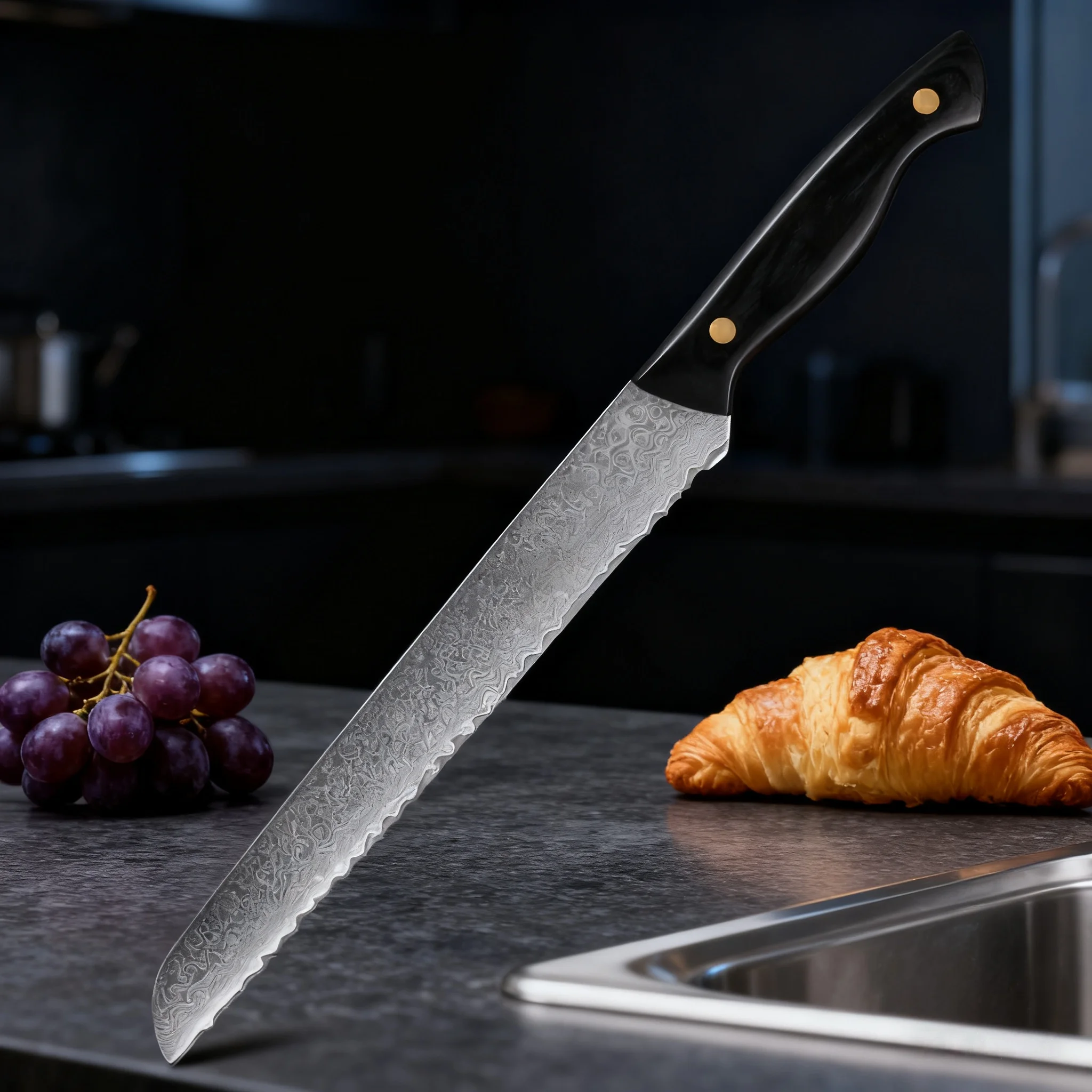 

Profesional 67 Layer Damascus Steel Bread Knife Kitchen Knife Bread Cheese Cake Knife Cutting Tools Halloween Christmas gifts