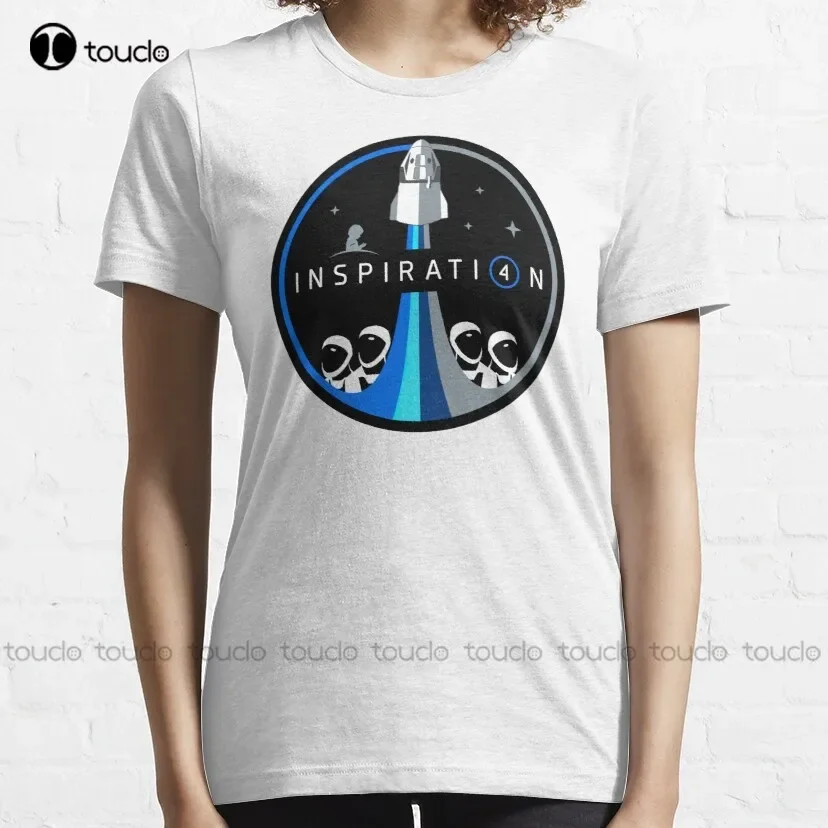 Spacex Inspiration 4  Trending T-Shirt Black Shirt For Women Oversized Graphic T 100% Cotton Digital Printing Tee Shirts