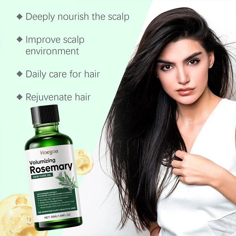 Rosemary-óleo essencial para o crescimento do cabelo e alisamento, produto de amaciamento do cabelo, cuidado do cabelo, nutritivo, hidratante e brilho, o7x2