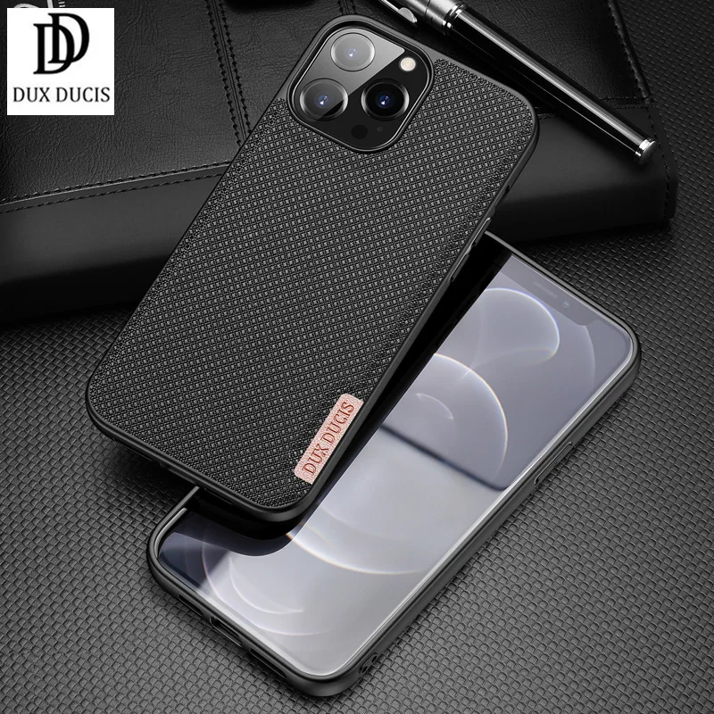 For iPhone 13 Pro Max Case Fashion Woven Fabric Nylon Style Silicone & TPU Bumper Back Cover For iPhone 13 Pro Dux Ducis