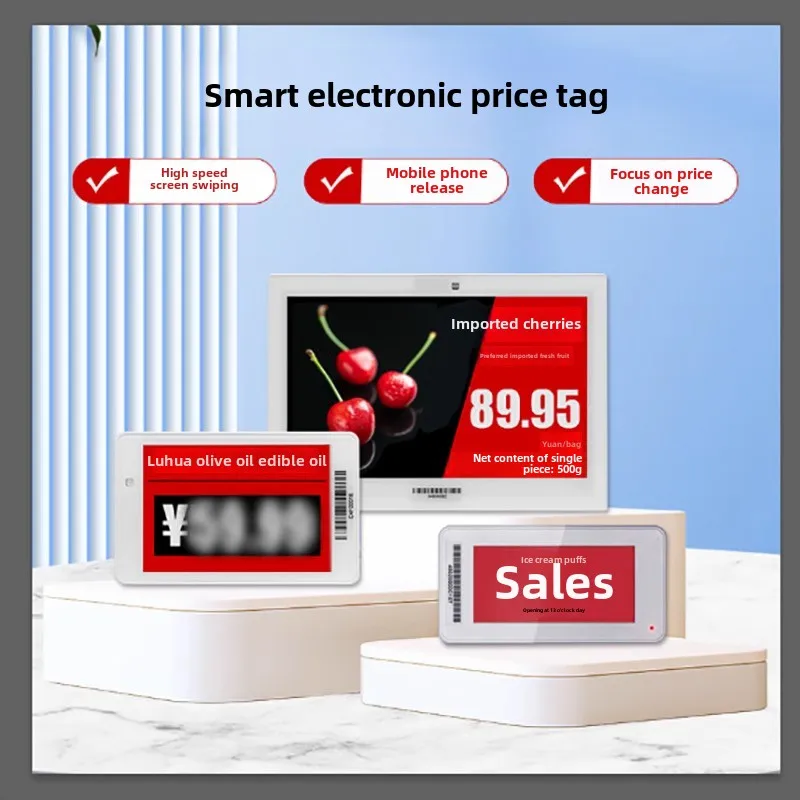 Держатели этикеток. Цифровые пустые этикетки, цена выпускной бирки Bluetooth для сотового телефона, интеллектуальная электронная смена цены Wi-Fi. Экран с чернилами E.