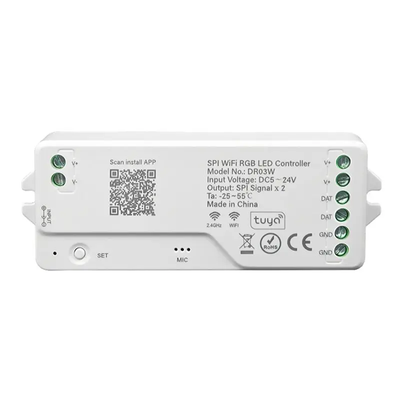 Strip Controller - Smart Life Compatible With Alexa,Addressable 4-In-1 RGB+3000K Light Strip For Voice Control