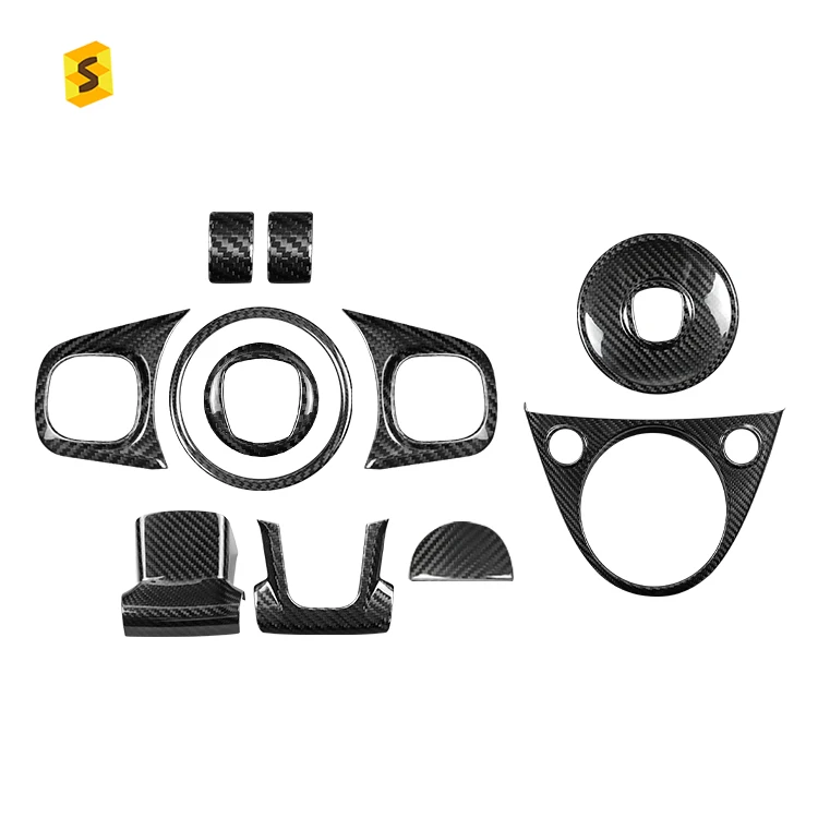 

Shasha Carbon для Fiat 11, детали рулевого колеса, чехол из настоящего углеродного волокна для Fiat 500, аксессуары для интерьера