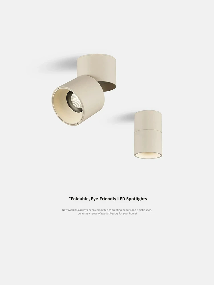 Cream Style LED Surface Mounted Spotlights Adjustable Angle Spot Light Wall Washer Ceiling Lamp For Hallway Background Home Room