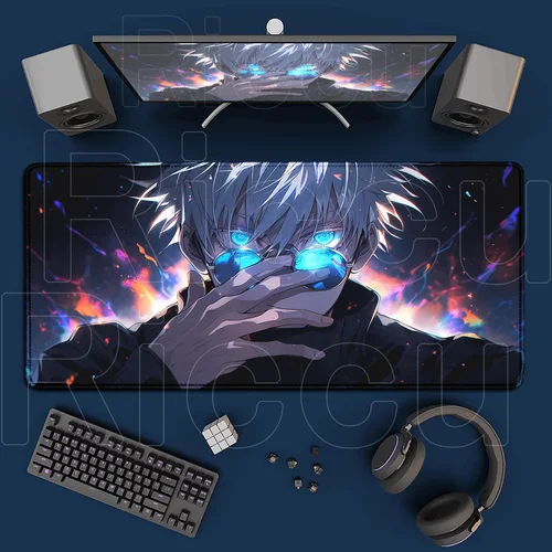 Imagen 2 del producto Alfombrilla de ratón Jujutsu Kaisen Gojo Satoru, alfombrilla grande de Anime para Gamer, alfombrilla antideslizante para teclado de ordenador y escritorio, alfombrillas de goma para ordenador portátil
