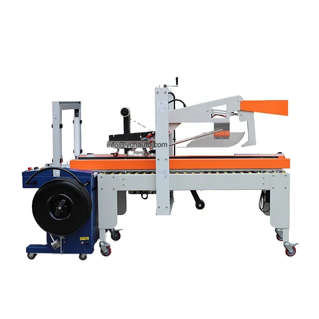 Carton Box Sealing Folding Sealer Plastic PP Banding Strapping Machine  220 v for New Business Ideas 2025