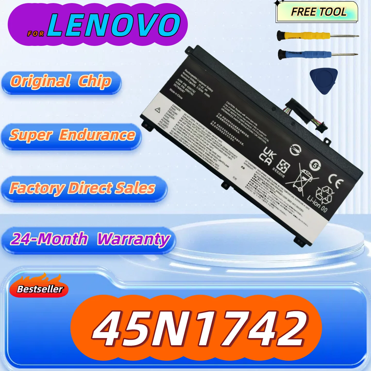 

45N1742 For Lenovo ThinkPad T550 T550s T560 W550 W550s P50S 45N1740 45N1741 Internal batteries SB10K12721 Free Tool+24M Warranty