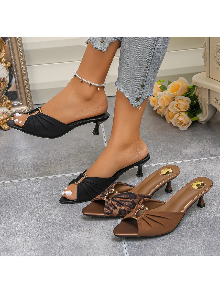 Sommer Damen Pantoletten Mode Offene Zehen Dünne Hohe Absätze Schuhe Street Style Stripper Party Slides Zapatos De Mujer