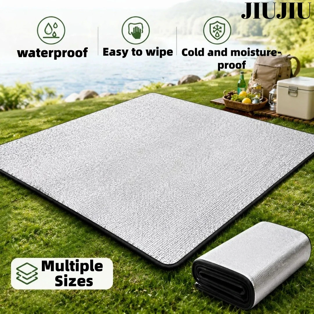 Camping Mat Foam Foil Blanket Aluminum Insulation Foam Foil Mat Sleeping Pad Thermal Outdoor Tent Footprint Reflecting Heat