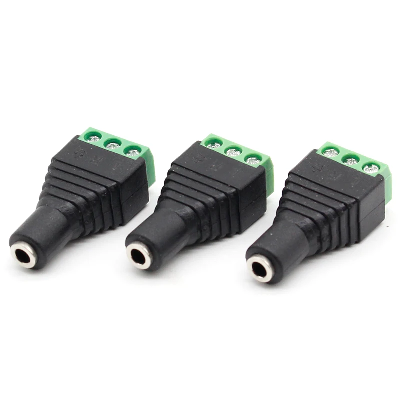 3pcs Connector Jack 3.5mm Video AV Balun 3.5mm stereo female to AV Screw Terminal Stereo jack 3.5 mm female 3 pin Terminal Block