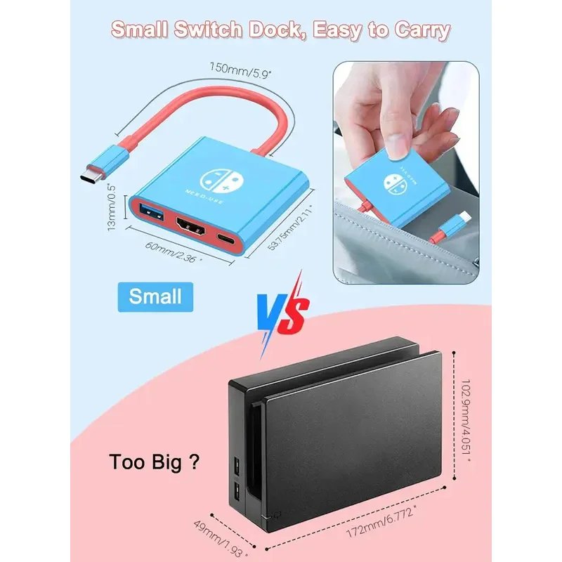 The USB-C to HDMI adapter supports 4K/1080P TV mode switching and is compatible with a variety of models Portable Mini NEW HOT