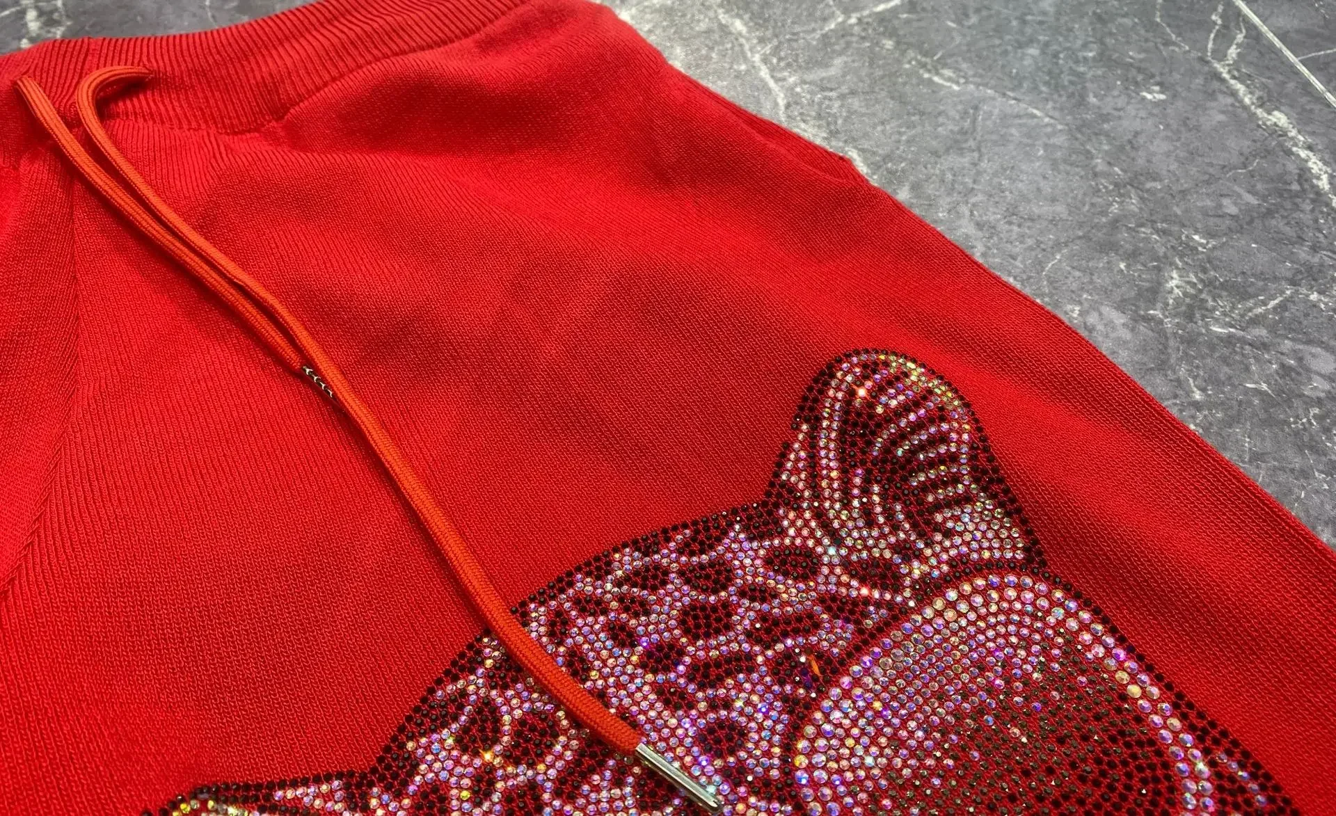 캐주얼 두 조각 세트 여성 의상 만화 다이아몬드 후드 탑 긴 바지 뜨개질 여성 Tracksuit Pantalon Pour Femme