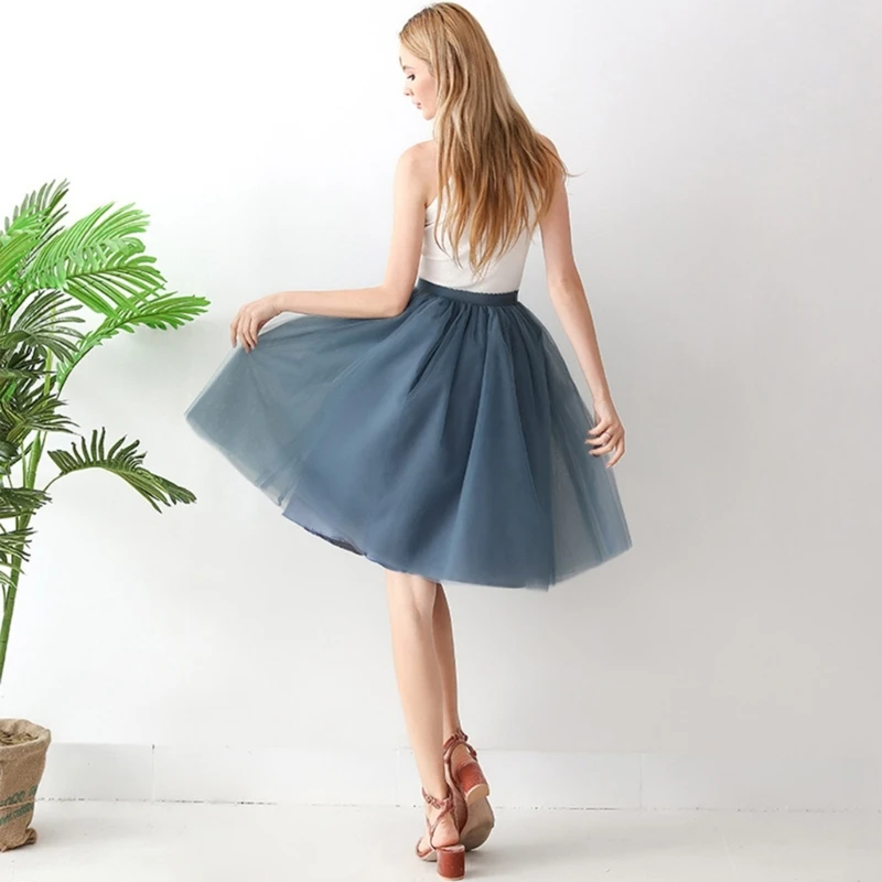 2026 New Elegant Sheer Skirt For Women Lightweight Polyester Elastic Waist Gown Skirt