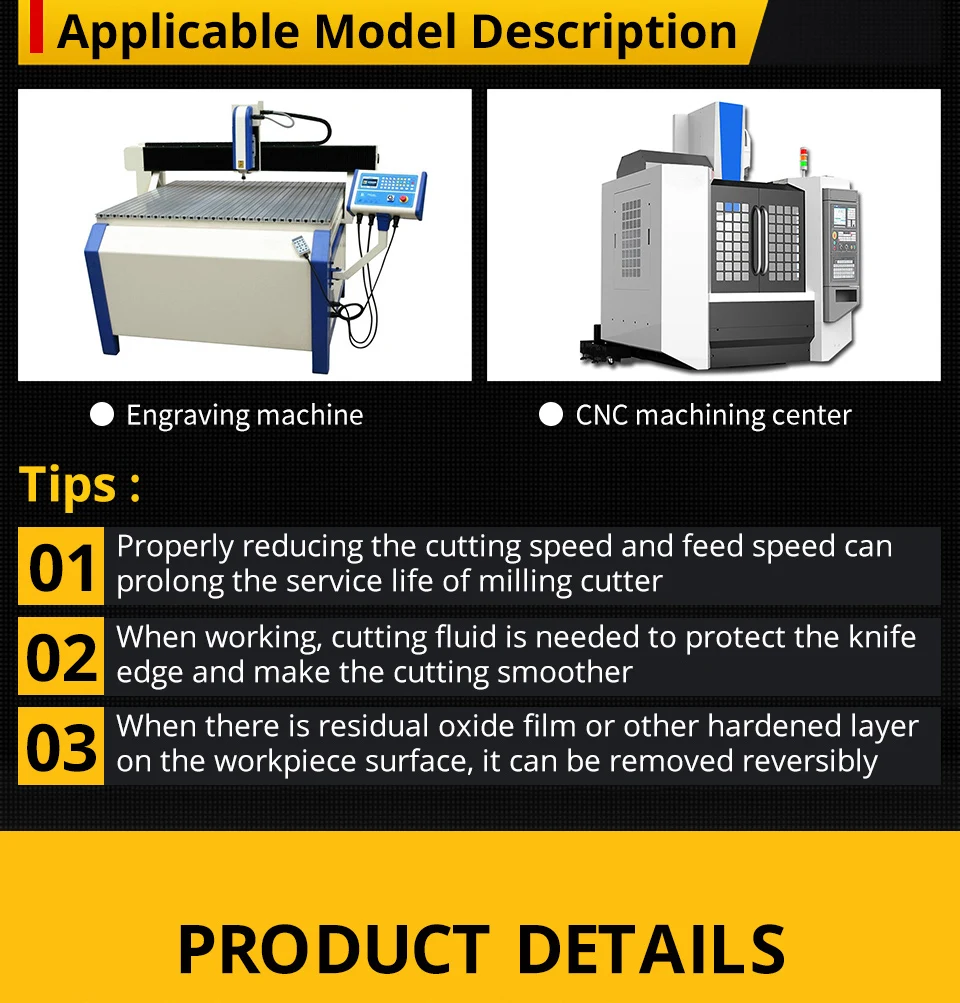 VACK HRC65 Schruppfräser Spiralschaftfräser Hartmetall Wolframstahl Fräser 4 Flöten Metall CNC Werkzeugmaschinen 6 8 10 mm – Detail 9