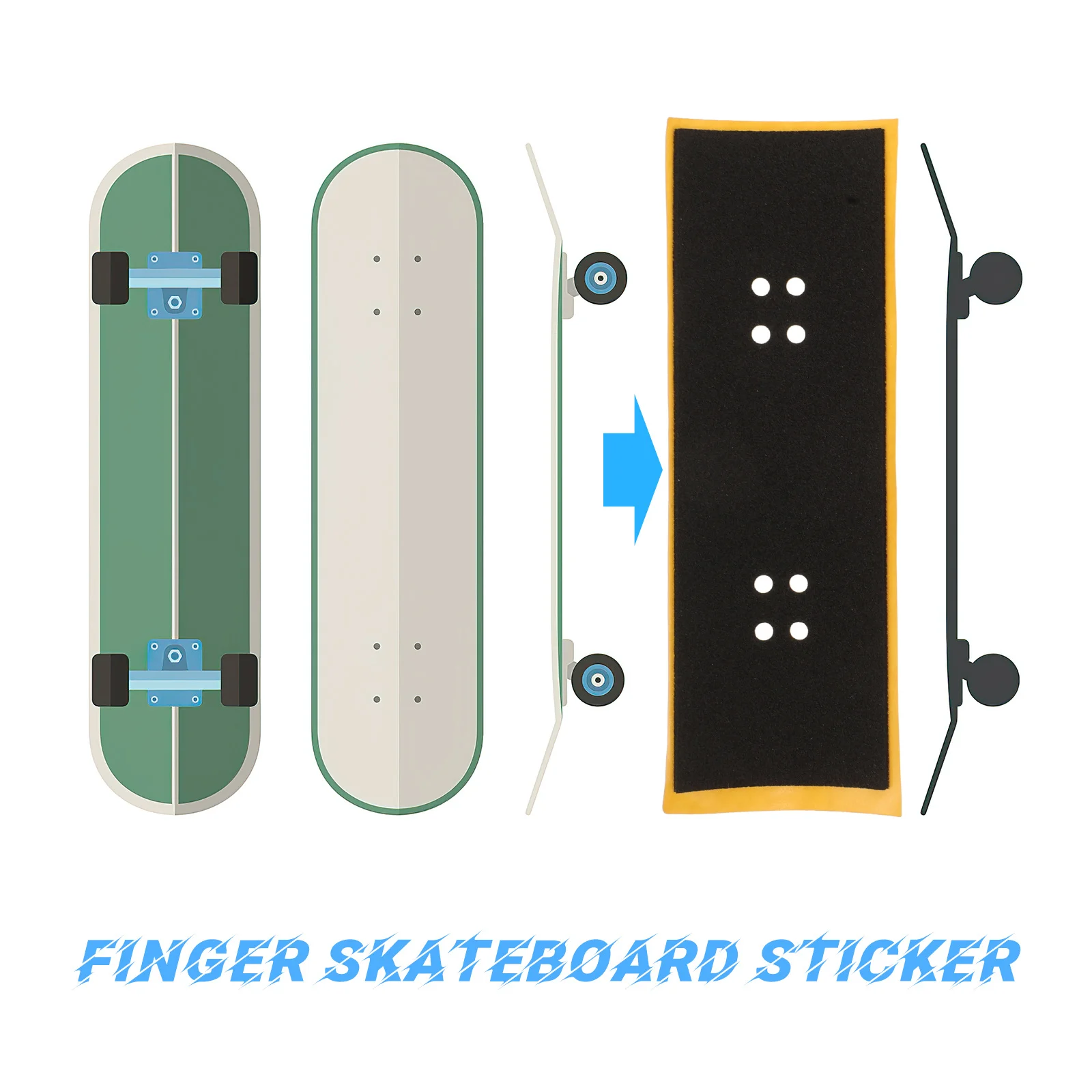 12 قطعة شريط لحام رغوي عالي الجودة لألواح التزلج على الأصابع تصميم غير قابل للانزلاق سهل الاستخدام ملحقات لوح التزلج الصغيرة البديلة #6