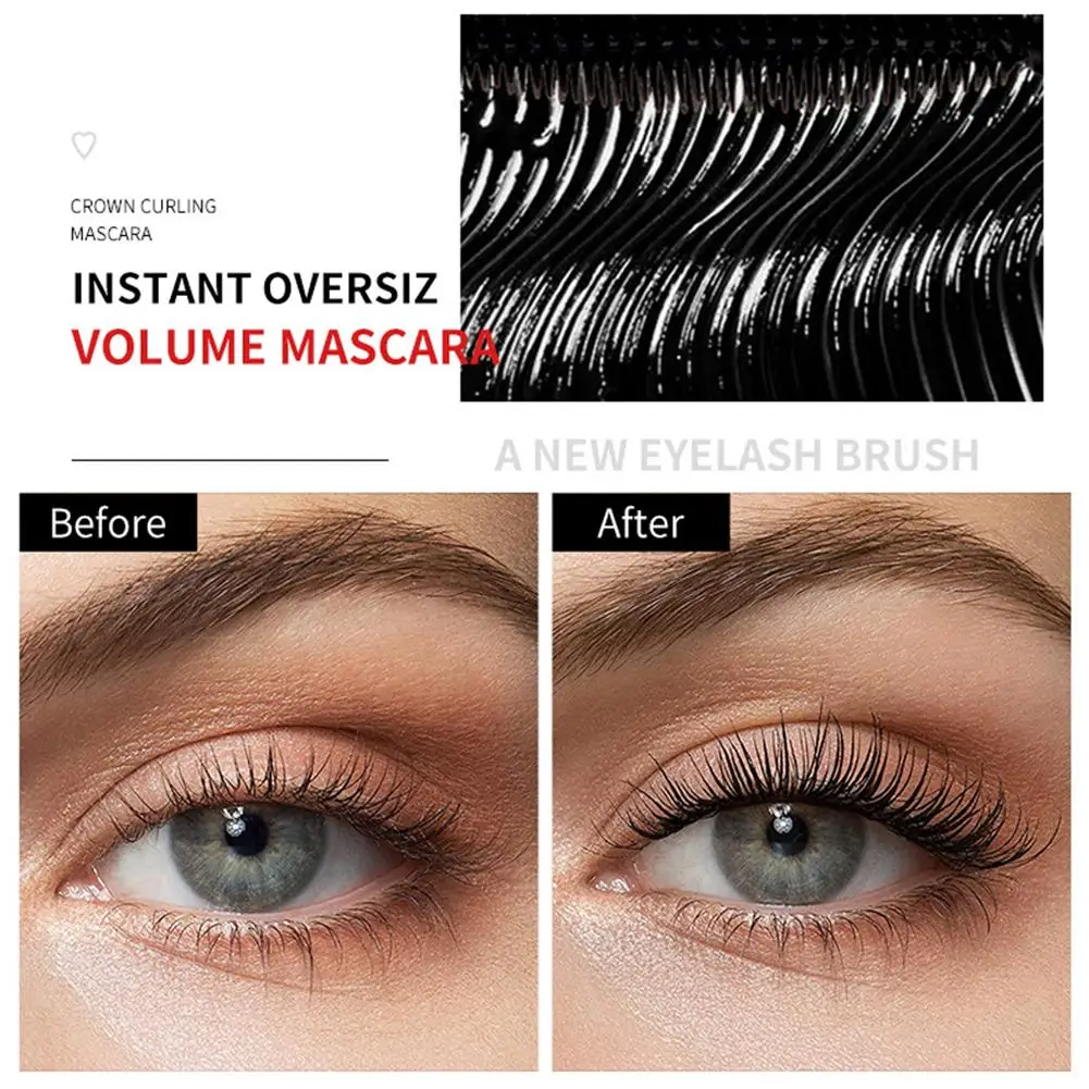 Mascara noir imperméable à l'eau, 2 pièces, couronne, longue durée, bavure, vert, UNIS issement, bouclage, allongement, maquillage des cils, 4D injFiber