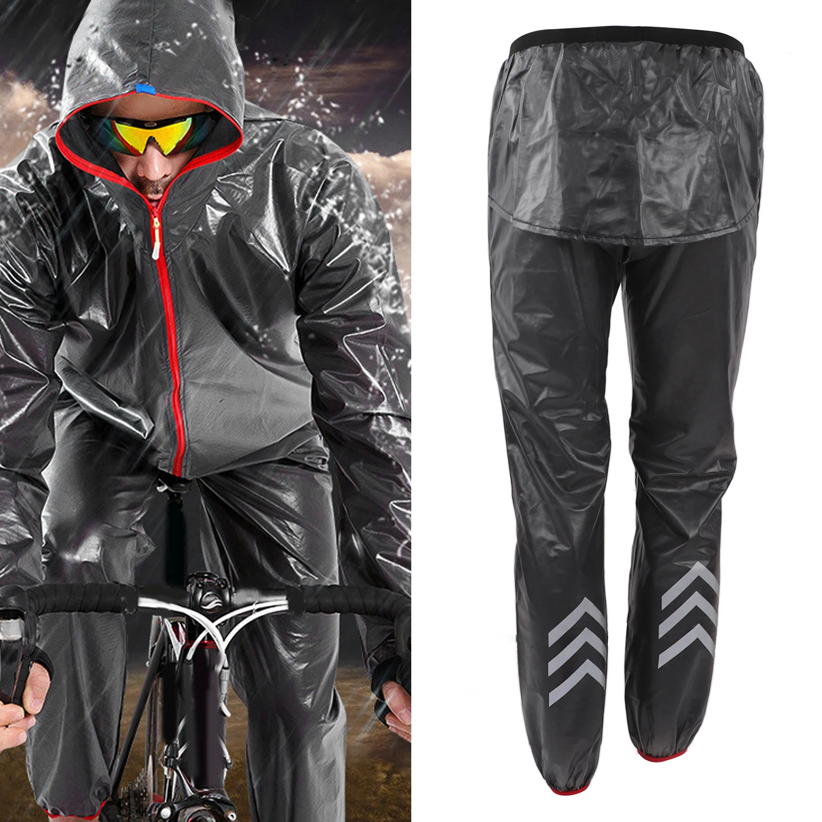 Regenfeste Hose, wasserdichte Regenhose, regensichere reflektierende Hose für Arbeit, Outdoor, Radfahren, Sport, reflektierende Regenhose