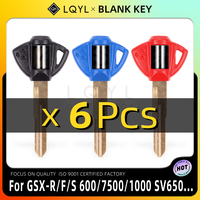 6Pcs New Blank Key Motorcycle Replace Uncut Keys For Suzuki GSX-R GSXR GSR750 GSX1300 2003 2004 2005 K1 K2 K3 K4 K5 K6 K7 K8 K9