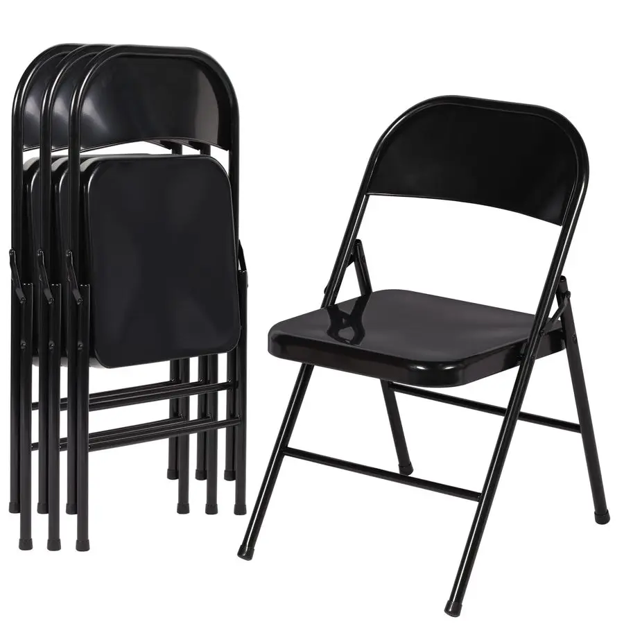 

Metal Folding Chairs 4 Pack, Double Hinged Steel Frame Easy FoldableampStackable for Office Kitchen Dinning Wedding Patio and G