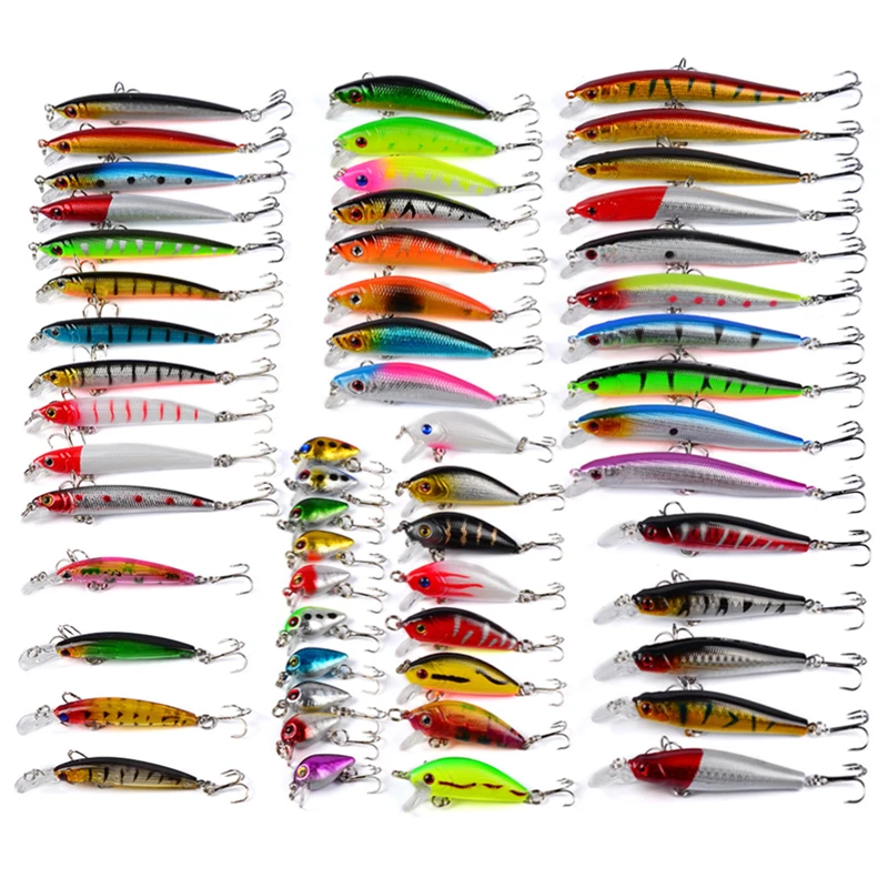 Mixed Fishing Lures Set Minnow Popper Crank Baits with Hooks Fishing Hard Lure Artificial Bionic Crank Lure Saltwater Freshwater