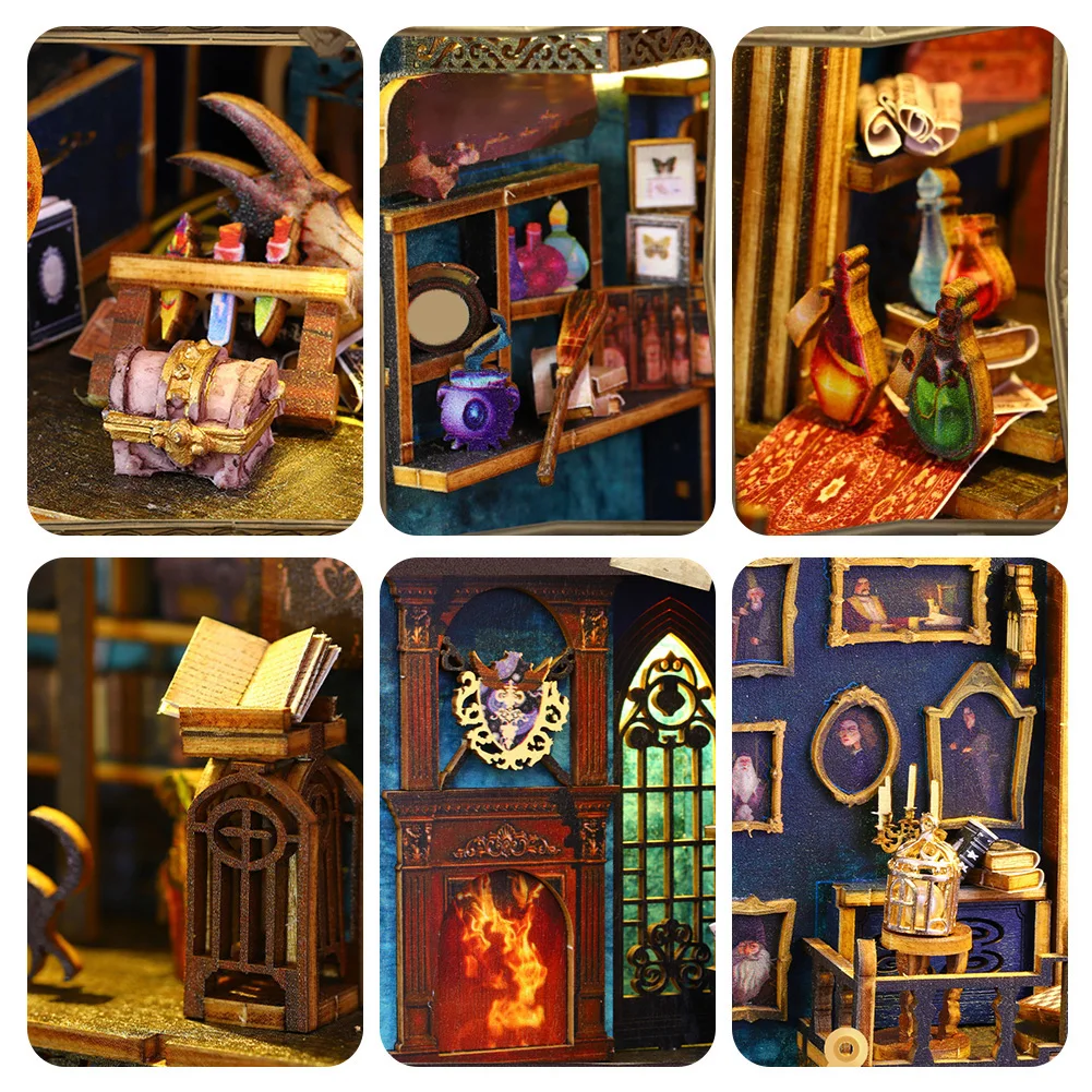 Handmades DIY Magics Bazaar Books Nooks Kit Sturdy Charming Assembled Miniatures For Home Room