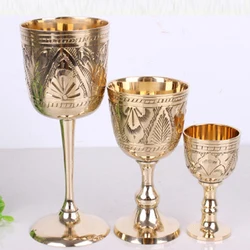 1Pcs 80/180ml/200ml Pure Brass Wine Glass Classical Wine Cup Handmade Small Goblet Home Bar Party Copper Wine Glass Mug